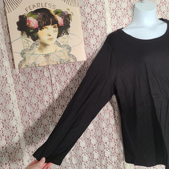 NWT Faded Glory black long sleeve top size 3X - Picture 4 of 7